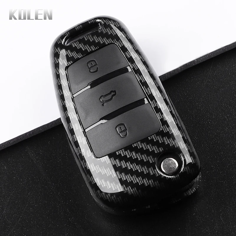 Premium ABS Carbon Fiber Car Key Case Cover