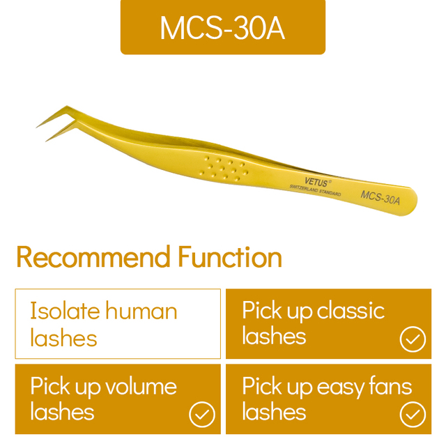 Vetus MCS All size single pack tweezers for eyelash extensions