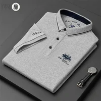 POLO à manches courtes pour hommes, brodé, décontracté, à la mode, haut confortable d'été 4
