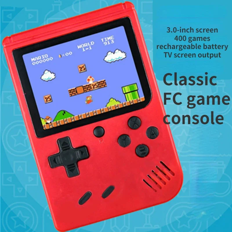 Super Mario Portable Video Game Console 3.0 Inch Mini Handheld Connect TV Built-in Color Player with 400 Classic Games Kid Gifts new2022 new mini tv video game console nes 8 bit console built in 620 retro games support tv output children s gift