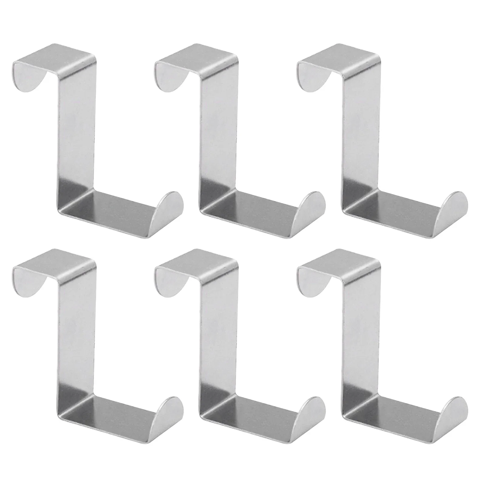 Storage Hook Door Hook 6Pcs Drawer Hook Stainless Steel Reversible Over Door Cabinet Cupboard Door Towel Hanger Holder Hook Rack Office Kitchen Coat