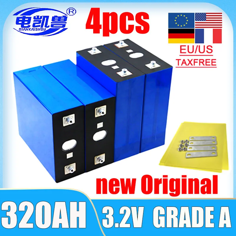 

4pcs new 3.2V lifepo4 battery 320AH 310AH 250AH 105AH 230AH DIY 12V 24V 48V RV solar storage system RV boat charging battery