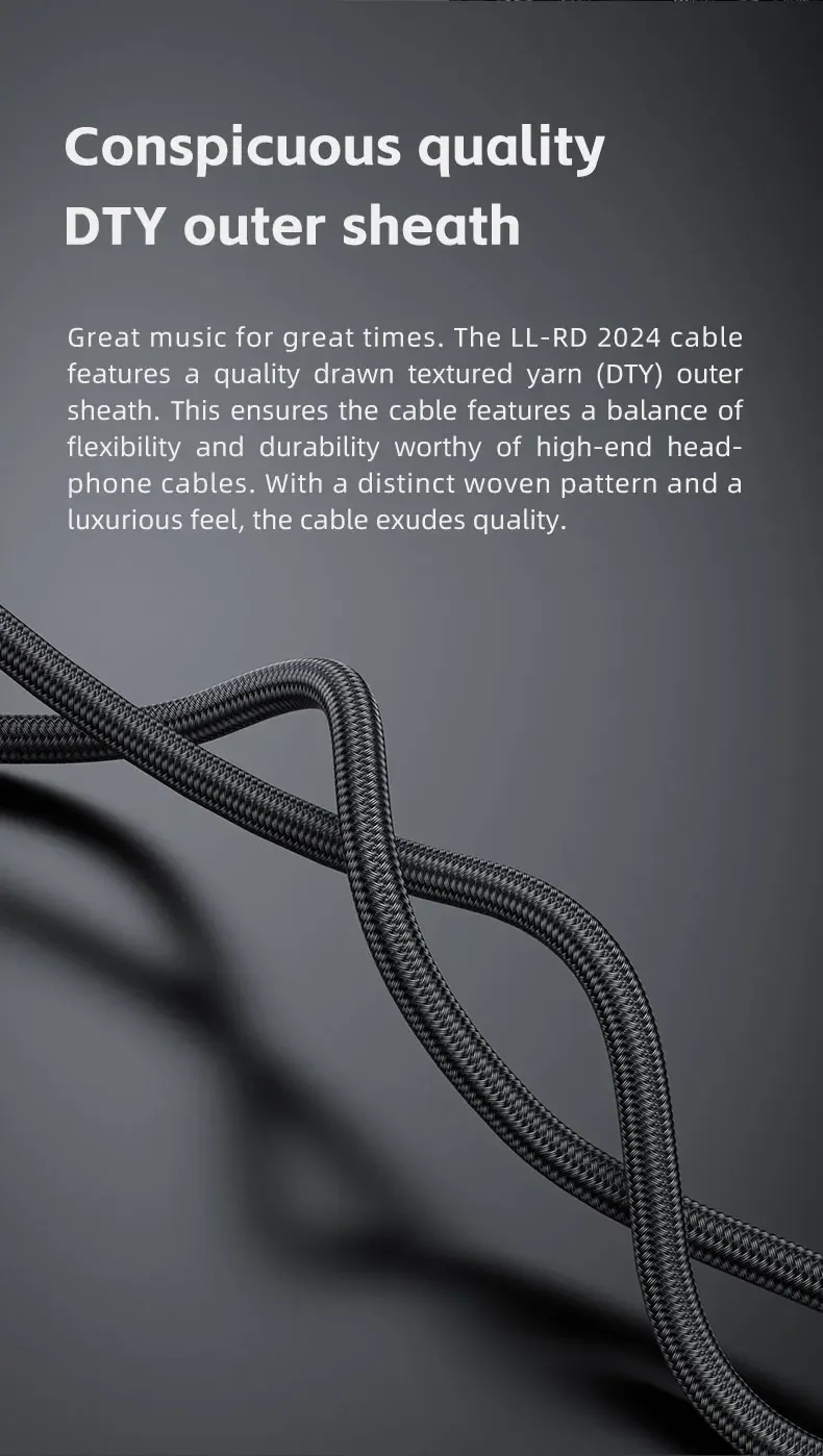 FIIO LL-RD 2024 高純度単結晶純銀線 高品質アップグレード FIIO LL-RD 2024 高純度単結晶シルバー 4.4mm/3.5mm オス