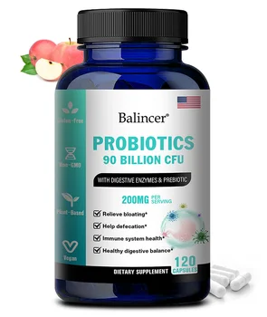 Probiotic Supplement, Enriched with Apple Cider Vinegar and Vitamin C, To Help Maintain Gut Flora and Digestive Health