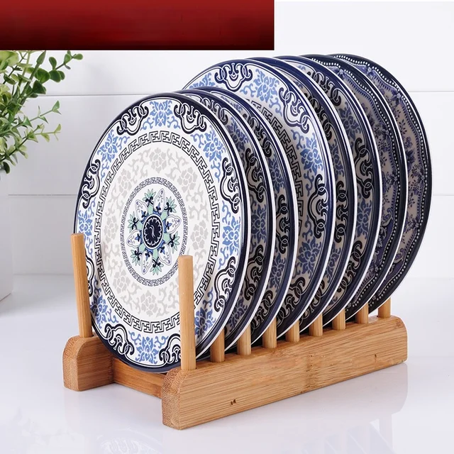 고급스러운 유럽 스타일의 파란색 흰색 도자기 그릇으로 식탁을 꾸미세요