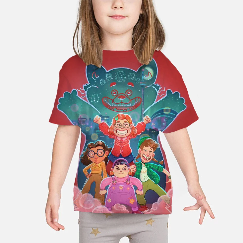 

2-14 Years old Hot Sale New funny Piestars and Disney Turning Red 3D T Shirt T-Shirt boy and girls Tshirt Casual Sport Top Tees