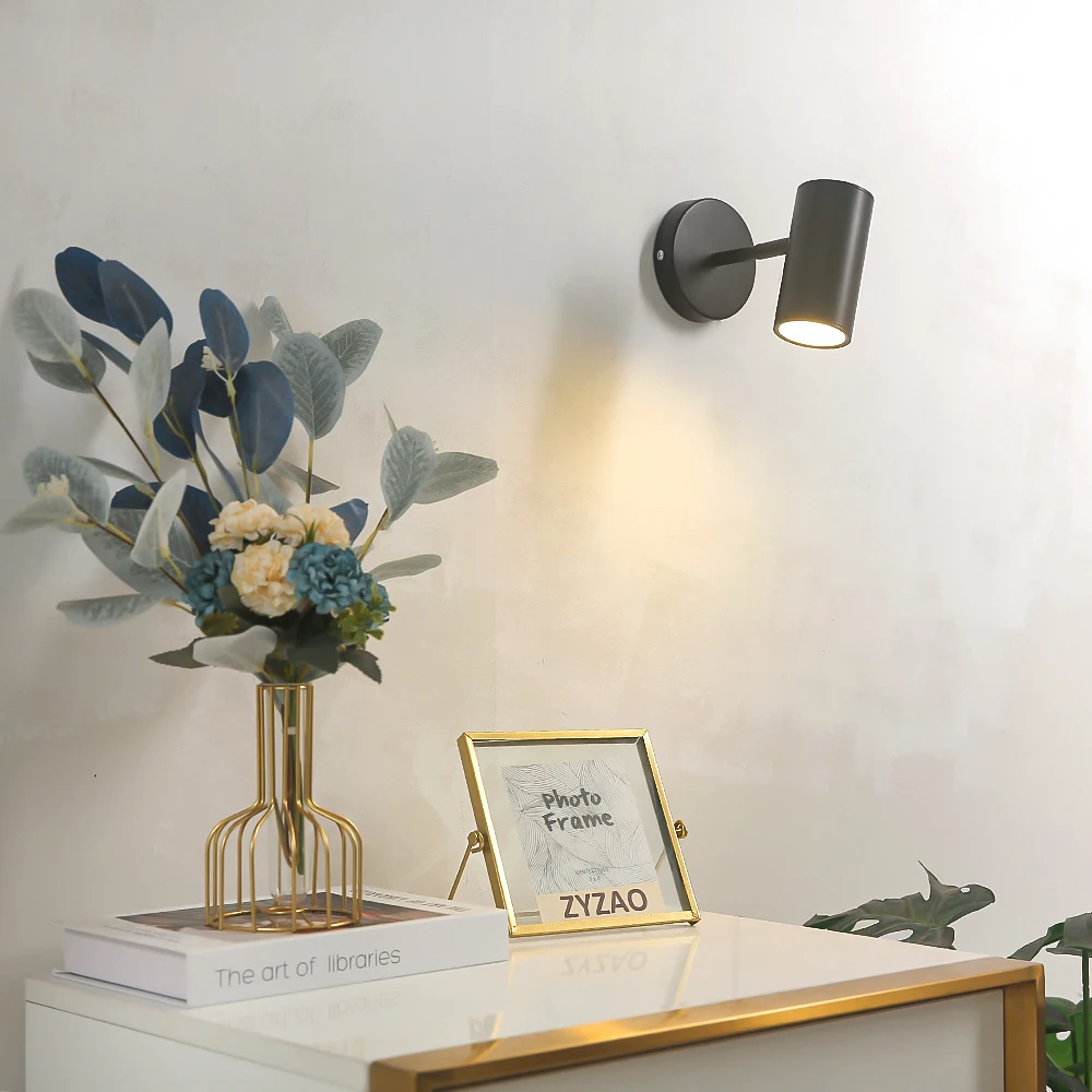 Nordic Modern Wall Lamp Beside Bedroom Adjustable Angle LED Wall Lights Fixtures Living Room Stair Lights Entrance Lighting 6