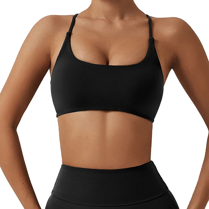 Cross Strap Yoga Bras Women Sports Bra Beauty Back Soft Push Up