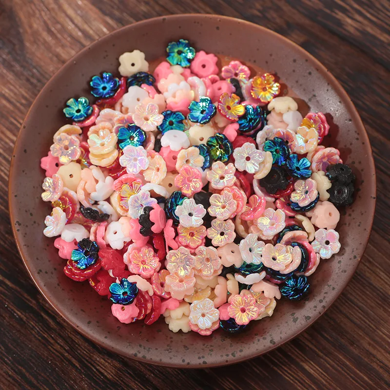 

8MM 20Pcs Candy Color Five Petal Flower Beads For Bracelet Earring Neckalce Making DIY Hairpin Crafts Fashion Material Wholesale