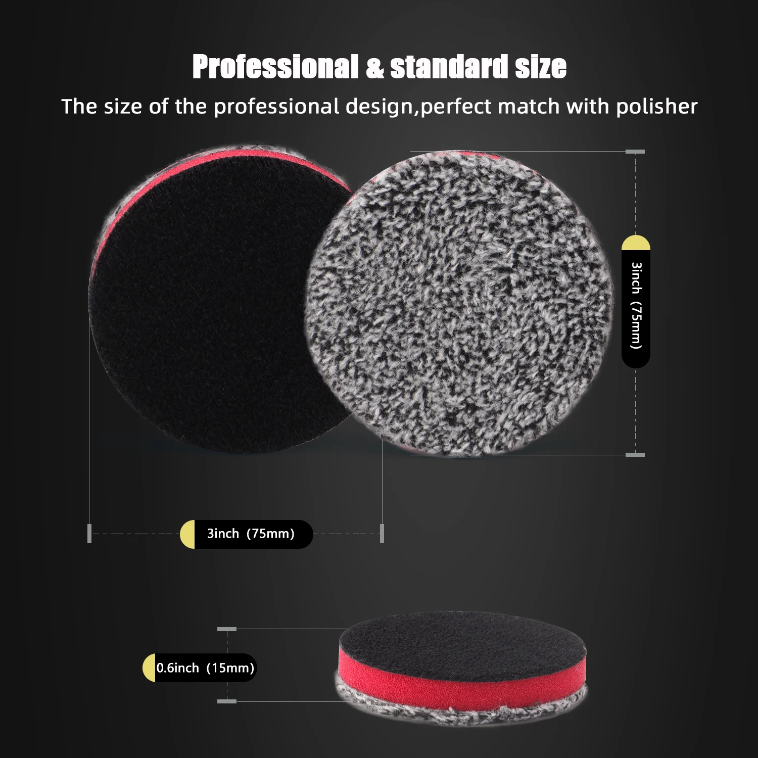 3"/5"/6" Microfiber Cutting Wax Removal Pad Detailing Wax Applicator Pad for Waxing/Polishing&Scratch and Vortex Removal Pad car polishing pad car polish pad car polishing sponge