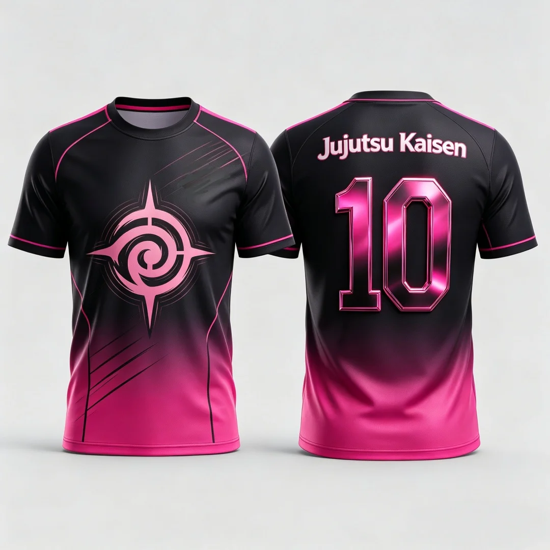 Jujutsu Kaisen Gradient 3D Print Men's Anime T-Shirt - Casual Short Sleeve Streetwear Harajuku Summer Top