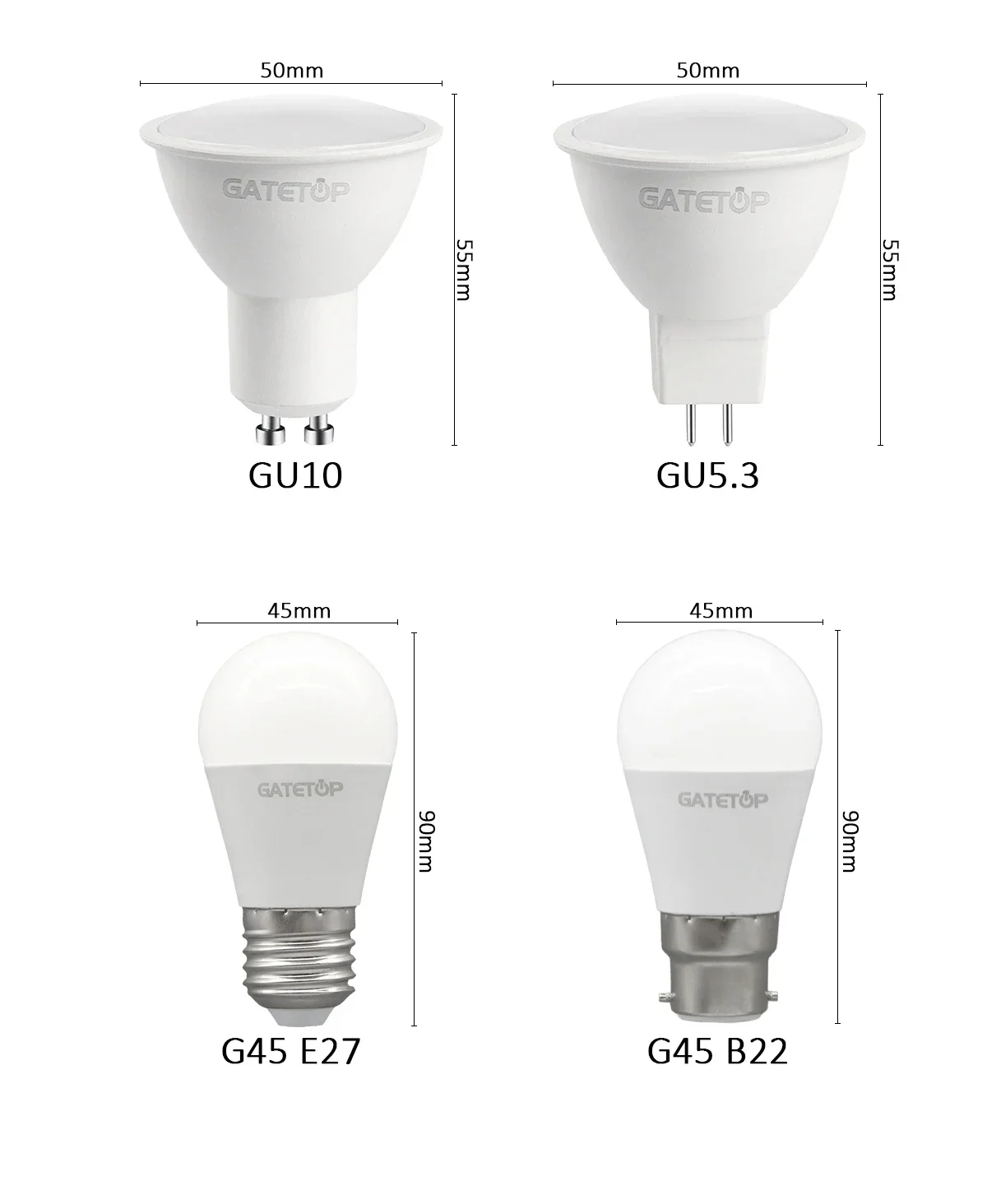 Description Picture 6 of item2pcs E27 B22 GU10 GU5.3 Base Light Bulb 3 Color Temperature CCT AC110V 220V Memory Function Color Temp Reset Light for Bedroom