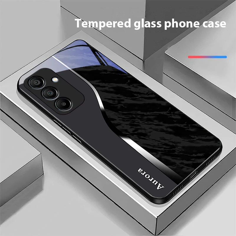 Water Pattern Purple Black Tempered Glass Phone Case