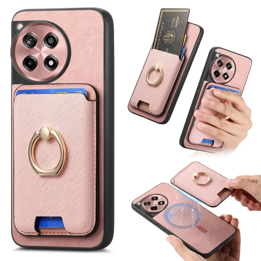 Enhanced MagSafe-Compatible 2-in-1 Detachable Leather Card Case and Back Cover