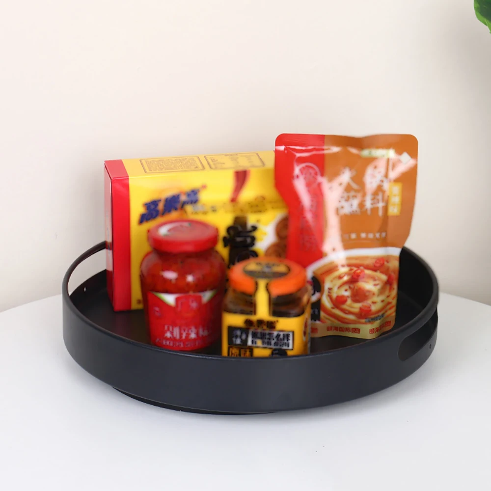 360 Rotating Tray Kitchen Spice Rack Containers for Spice Jar Snack Food Tray Bathroom Storage Box Non Slip Cosmetics Organizer 6