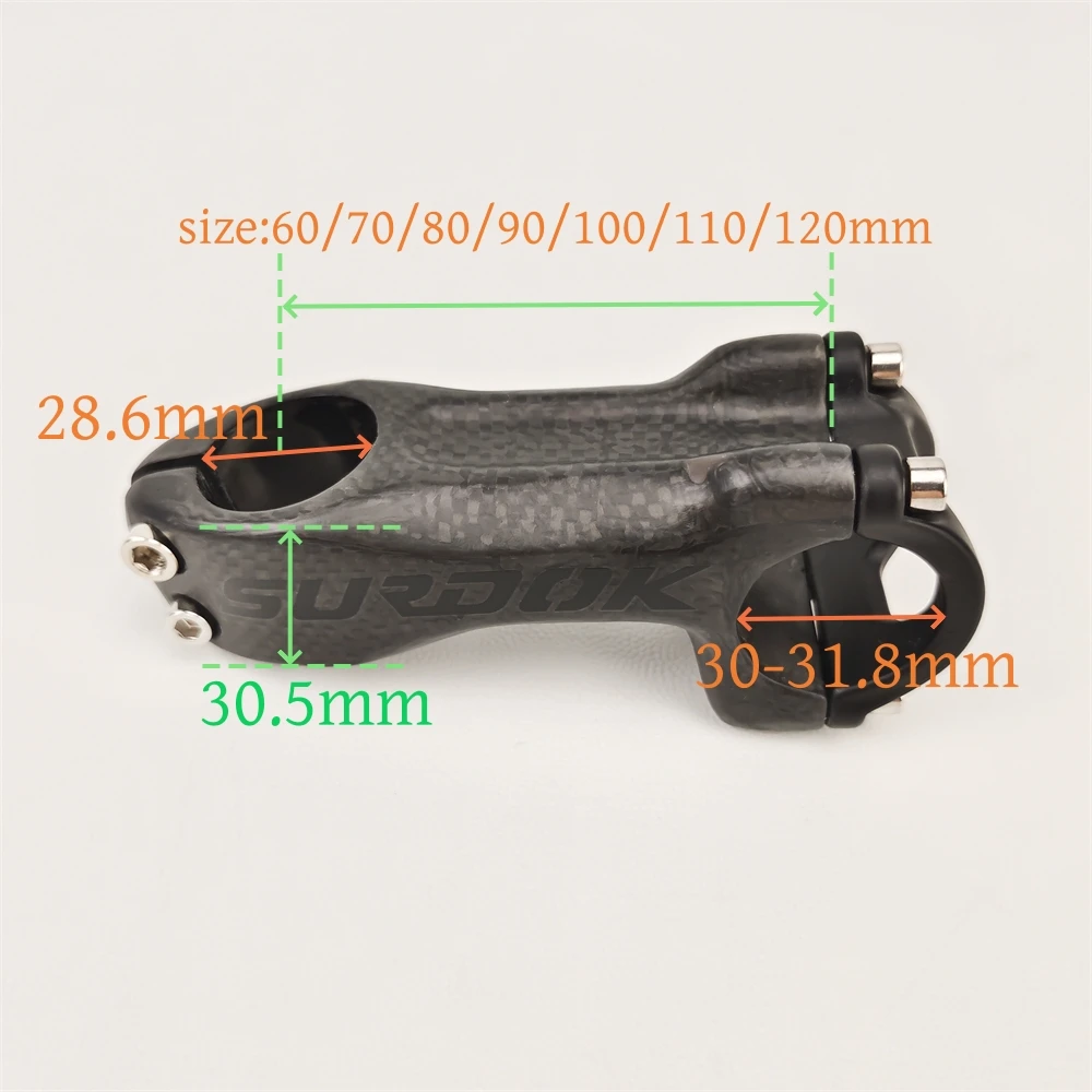 SURDOK 자전거 탄소 섬유 스템, 산악 도로 자전거 탄소 섬유 스템, 자전거 부품, 6 도, 31.8mm, 신제품