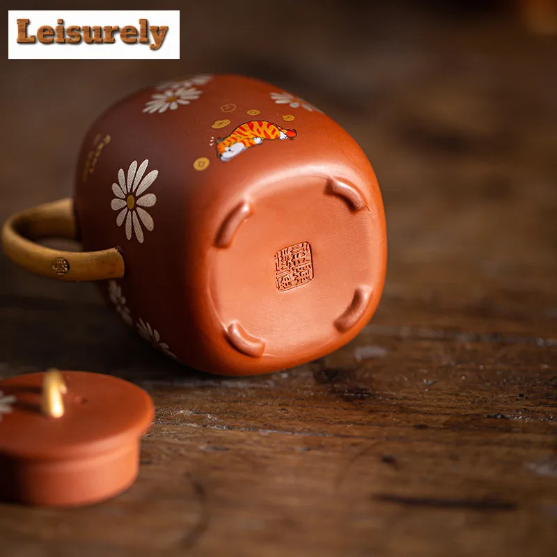 100ml Purple Clay Square Wealth Teapot Retro Tea Infuser Pot Household Tea Making Kettle With Ball Hole Chinese Tea Set Gift