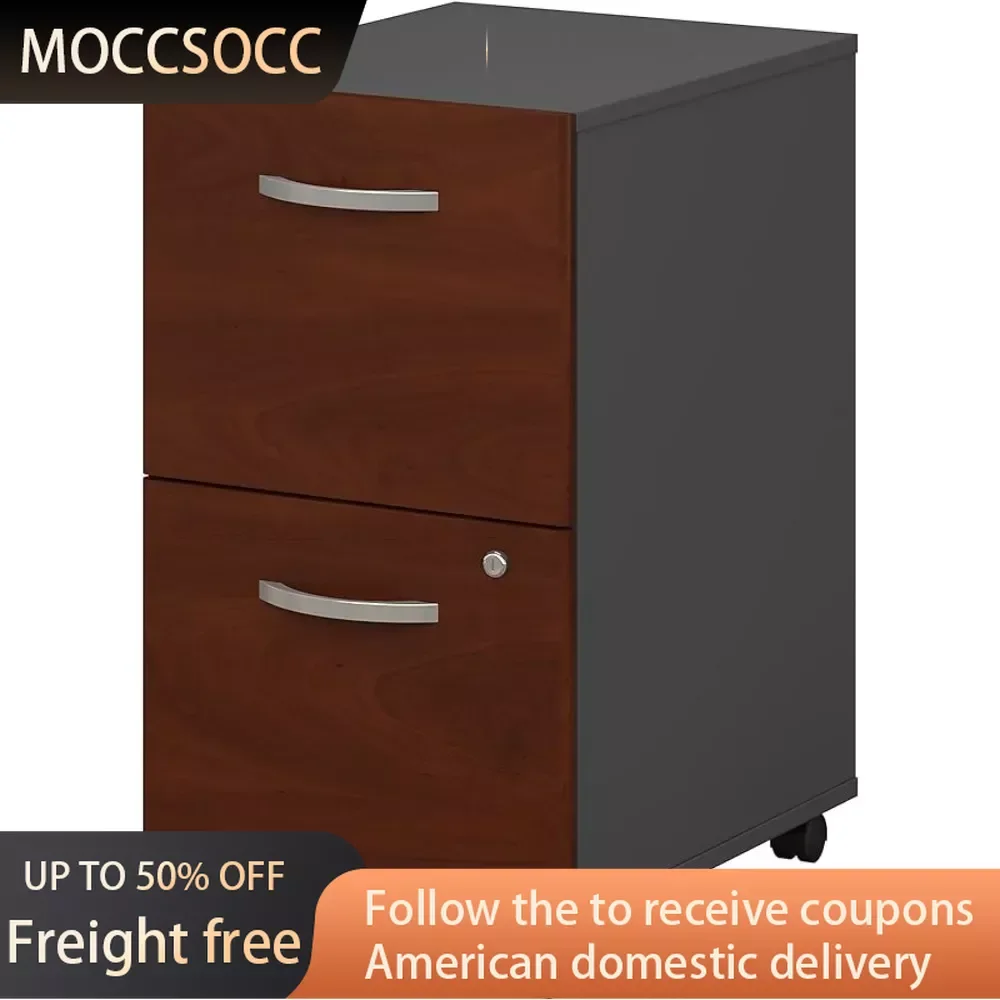 

Series C 2 Drawer Rolling File Cabinet in Hansen Cherry - Assembled Filing Cabinets for Documents Office Furniture Storage Files