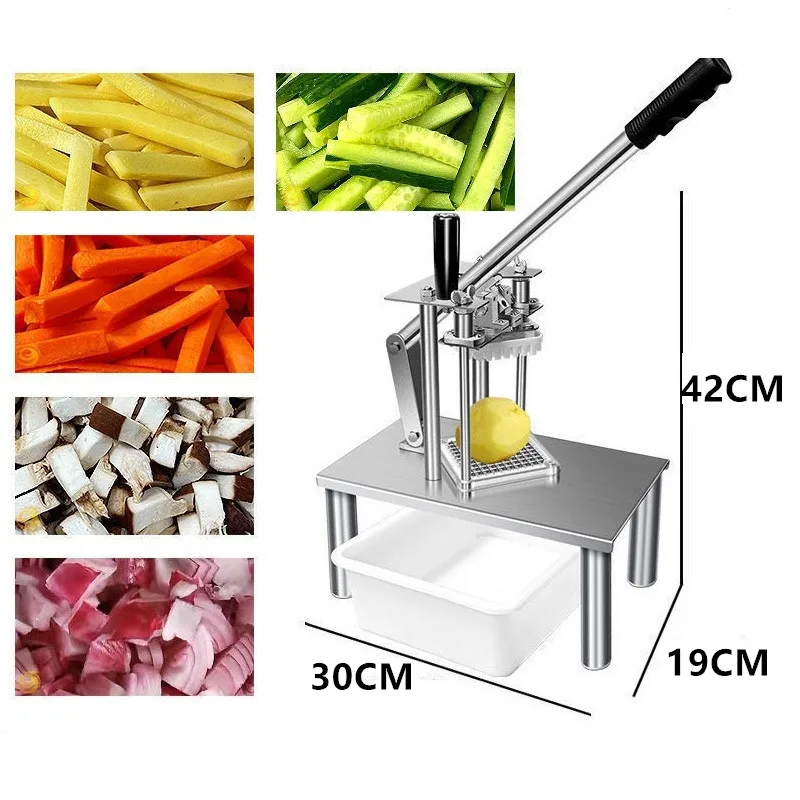 

French Fries Cutting Machine Commercial Stainless Steel Potato Cutting Machine Household Vegetable Manual Food Processor