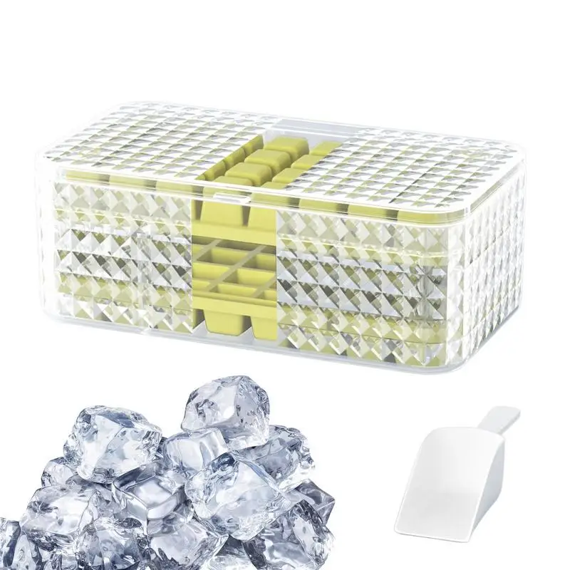 

Контейнер для льда с крышкой, формы для кубиков льда с контейнером, лотки для льда для морозильной камеры, съемный контейнер для морозильной камеры