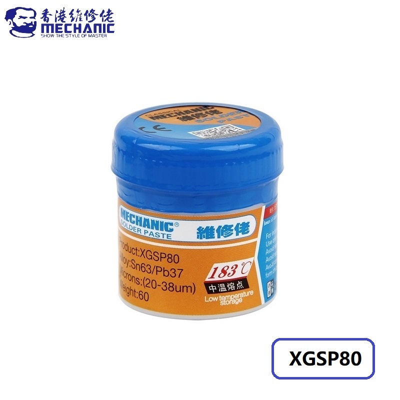 MECHANIC XGSP80 60g Tin Solder Paste Melting Point 183℃ Soldering Flux Welding Paste for PCB Circuit Board SMD SMT Chips Repair