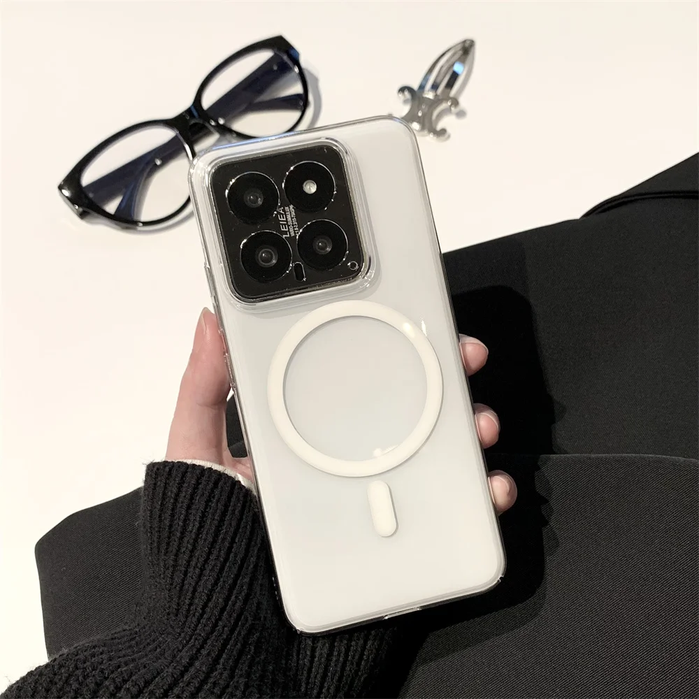 HD Transparent MagSafe Compatible Magnetic Phone Case - Crystal Clear Wireless Charging Cover