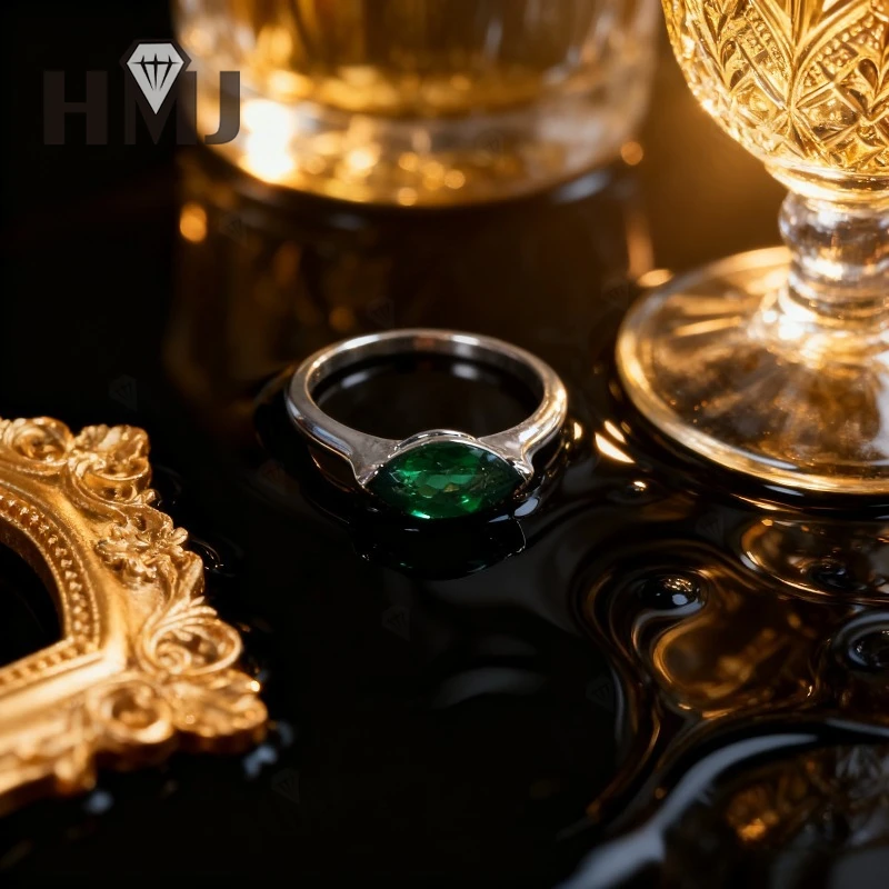 Im Labor gezüchteter Padparacha/Saphir/Rubin-Marquise-Schliffring, eleganter Edelsteinschmuck für Frauen, ideales Geschenk für Weihnachten und Ostern – Detail 8
