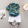 Baby Boy Clothes Baby Clothes 0-5 Years Old Summer Short-Sleeved Shorts Suit Baby Printed Shirt Casual Shorts Two-Piece Suit 4