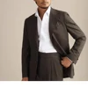2023 New Men Suits 2 Pieces Slim Fit Casual Business Formal Brown Notch Lapel Tuxedos for Wedding Groomsmen (Blazer+Pants) 1