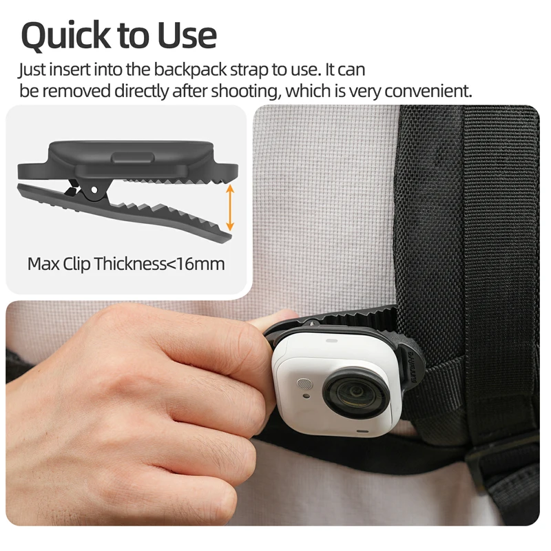 Magnetic Backpack Clip for Insta360 GO Ultra Quick Release Anti-shake  Backpack Mount Holder for GO Ultra Camera Accessories