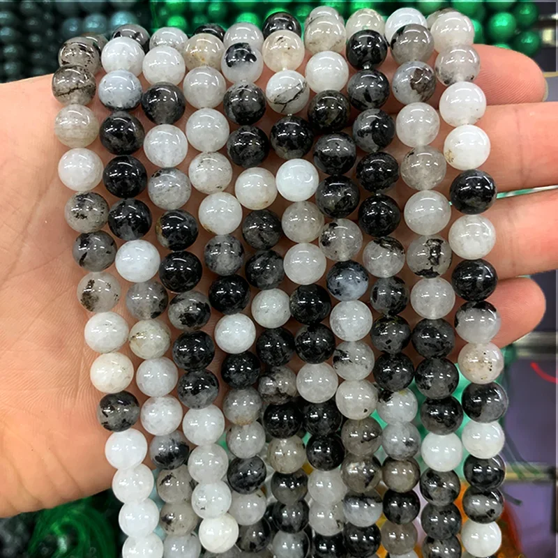 

Diy Bracelet Necklace Natural Stone Dot White Red Vein Sodalite Loose Round Beads for Jewelry Making 4/6/8/10/12mm 15" Wholesale