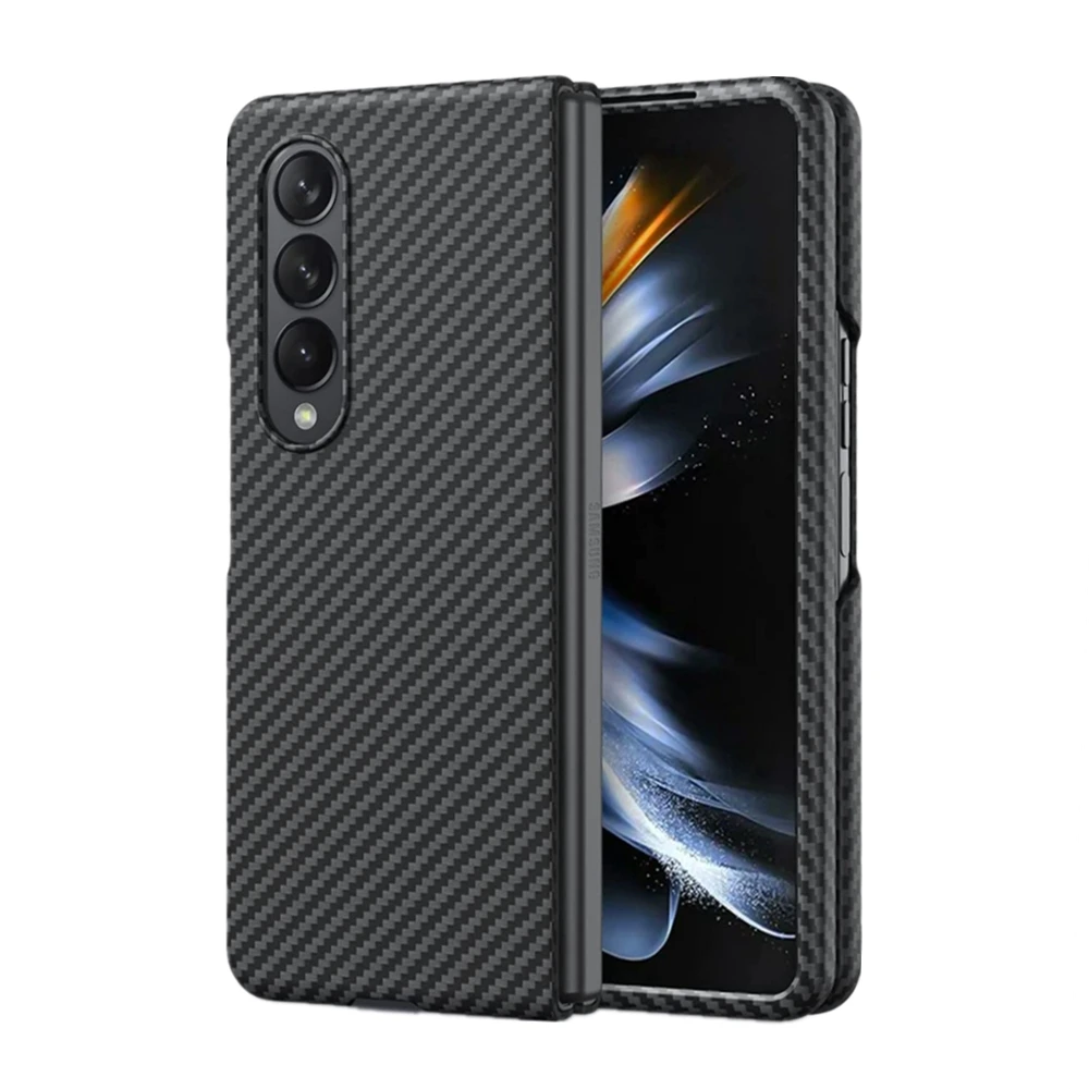 

Углеродные чехлы для телефонов Samsung Galaxy Z Fold 4 3, тонкий чехол из арамидного волокна, Суперлегкий полноразмерный двухслойный Прочный противоударный чехол
