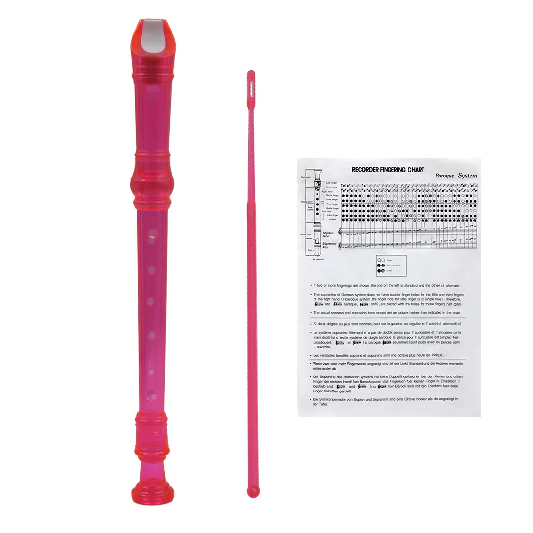 ABS Flute Clarinet Recorder Harp Flute Removable Soprano Long Seven Colors Woodwind Musical Instrument With Cleaning Rod