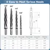 4Pcs/Set Taper Reamers 3/8" 1/2" 5/8" 3/4" M2 HSS Chucking Reamers Taper Bridge Reamer 5 Spiral Flutes Bridge Steel Reamers 2