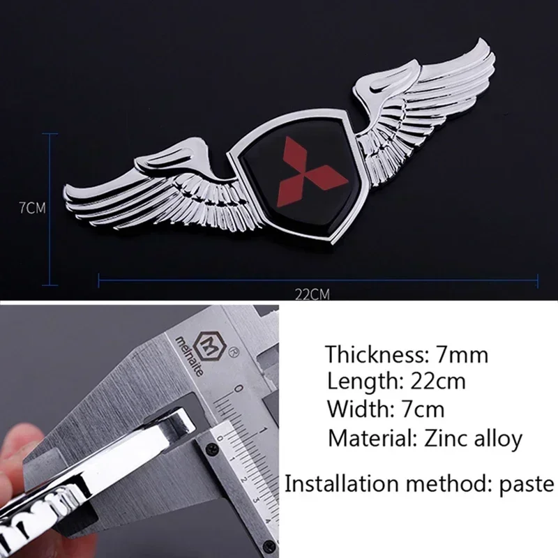 미쓰비시 L200 Pajero RALLIART ASX 랜서 아웃랜더 Mirage Eclipse 자동차 금속 크롬 엠블럼 프론트 후드 배지 장식