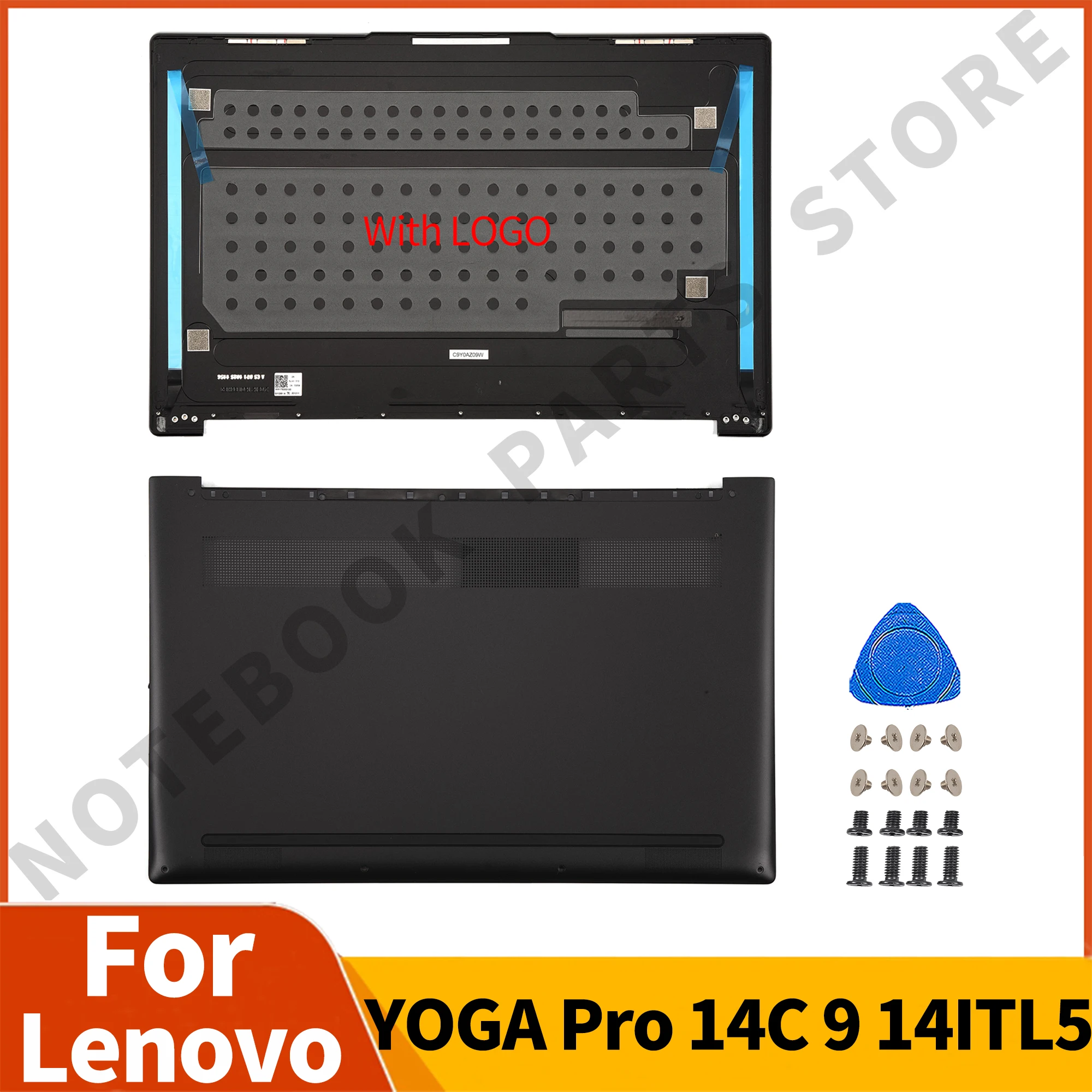 

Новинка, задняя крышка ЖК-дисплея для Lenovo YOGA Pro 14C 9-14ITL5, оригинальный черный кожаный чехол, Сменный Чехол AM1T5000100 GYGB1