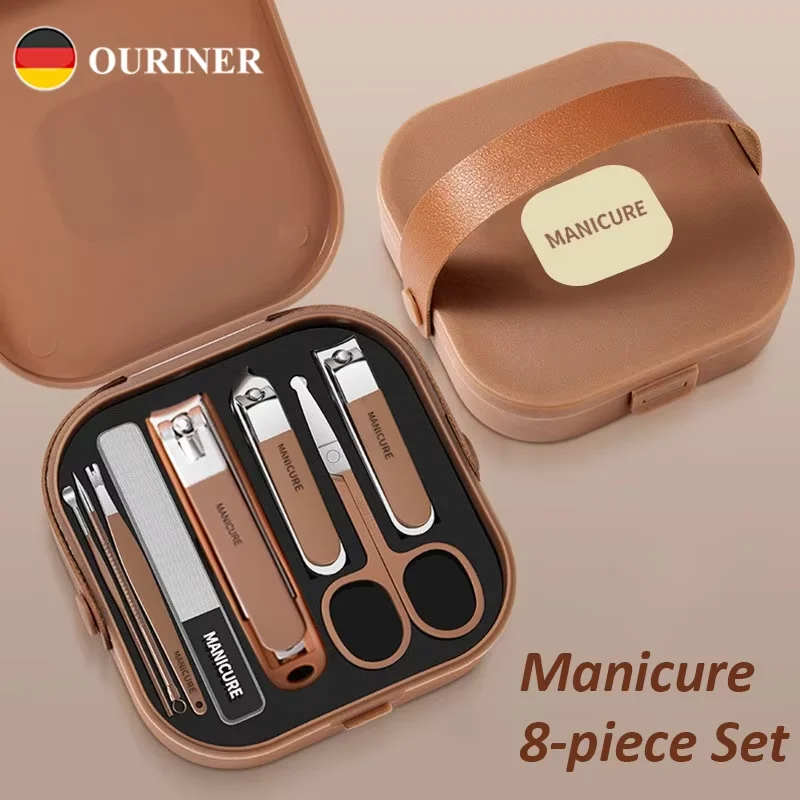 Stainless Steel Nail Clipper Set 8pcs Nail Care Kit Stainless Steel Manicure & Pedicure Set Clipper with Travel Case