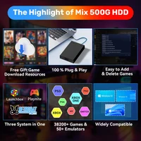 Console de jeu vidéo rétro avec HDD, Hyper Base Mix, Launchbox, Playnite, Playnite, PS3, Switch, XBOX, PS2, Wii, WiiU, 500 + jeux, 38200 2