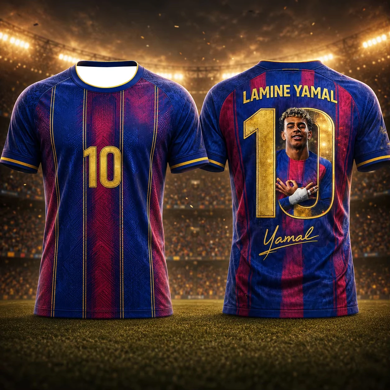 2026 Sommer Lamine Yamal Ankunft Sommer Fußball Fan Trikot 3D-gedrucktes, kühlendes, atmungsaktives Sportshirt für Outdoor-Freizeit