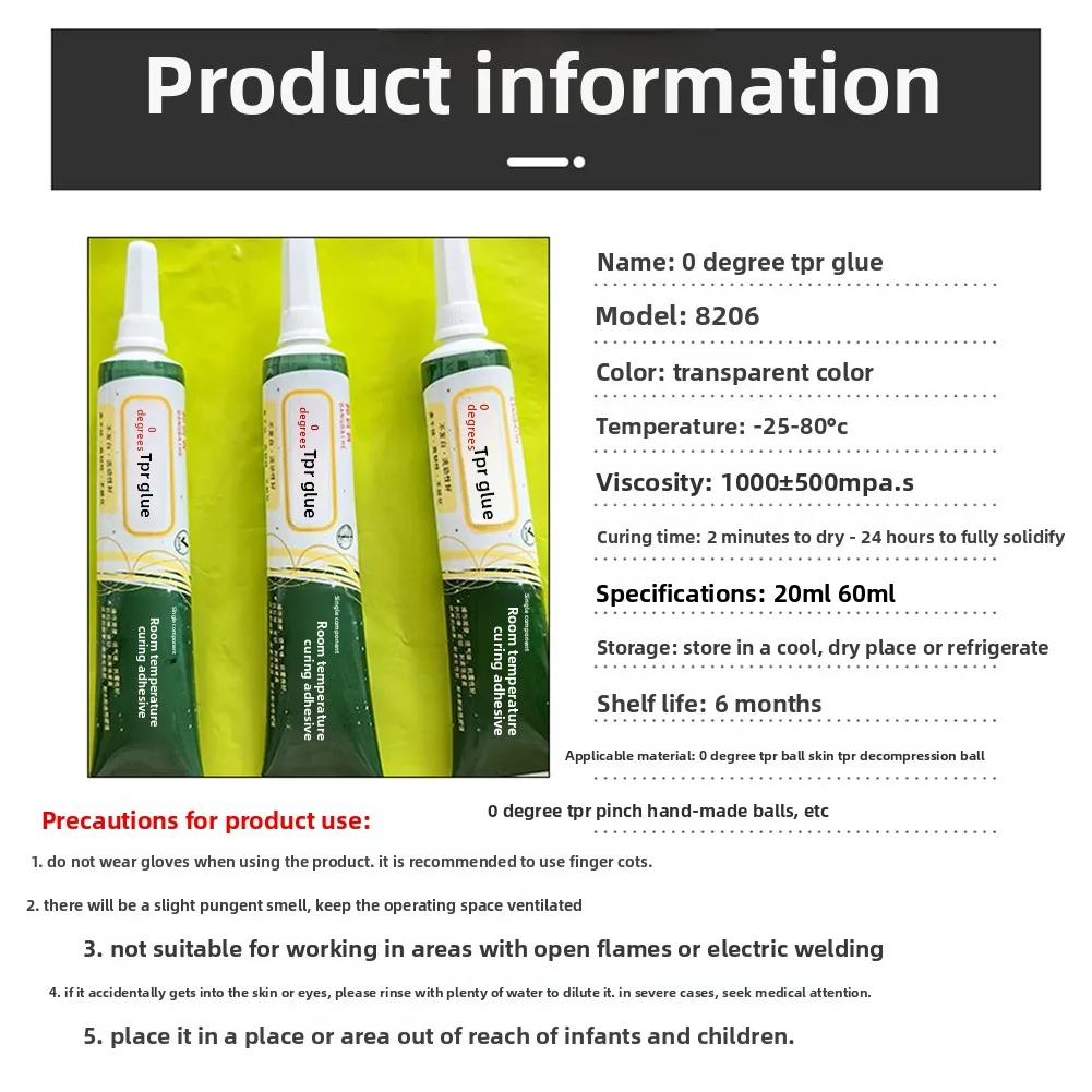 Colla TPR da 20 ml per giocattoli Squishy, adesivo polimerizzante a temperatura ambiente per riparazioni di Squishy con palline antistress, studio artigianale fai-da-te - immagine 5