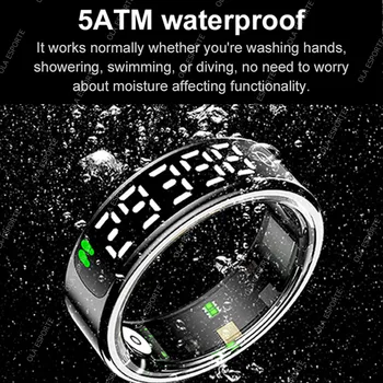 2026 Smart Ring Display Screen and Touch, Wireless Charging,Smart Control,Health Manager,5ATM Waterproof For Men Women New Rings 6