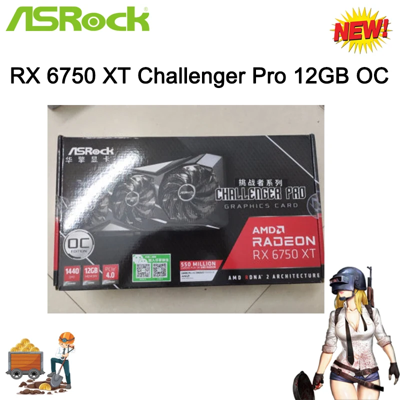 ASRock Challenger Pro Radeon RX 6750 XT 12GB GDDR6 PCI Express 4.0 Video  Card RX6750XT CLP 12GO 