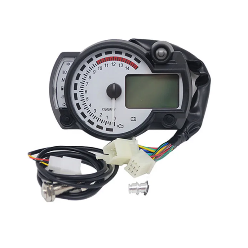 KOSO RX2N Multifunctional Motorcycle LCD Display - Tachometer & Speedometer with Fuel Meter, Adjustable 7-Color Backlight, Max Speed 299KM/H