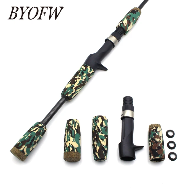 BYOFW Green Pole Building Camouflage EVA Casting Fishing Rod Handle Grips 16# TCS Similar Reel Seat For Repair Or Replacement