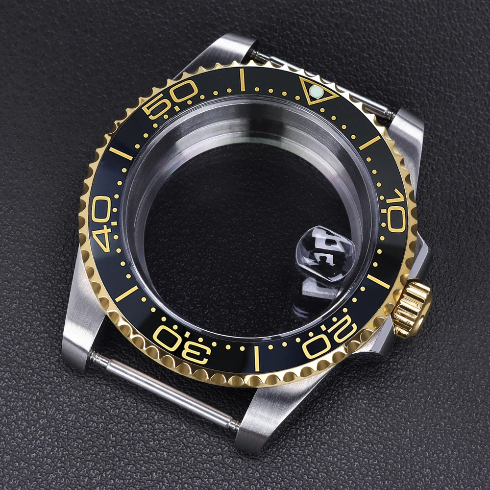 40mm 20ATM Taucheruhrgehäuse mit abgeschrägter Lünette, Saphirglas für SUB GMT NH34 NH35 NH36 Miyota8215 ETA 2824 Uhrwerk mit Dichtungsring – Detail 2