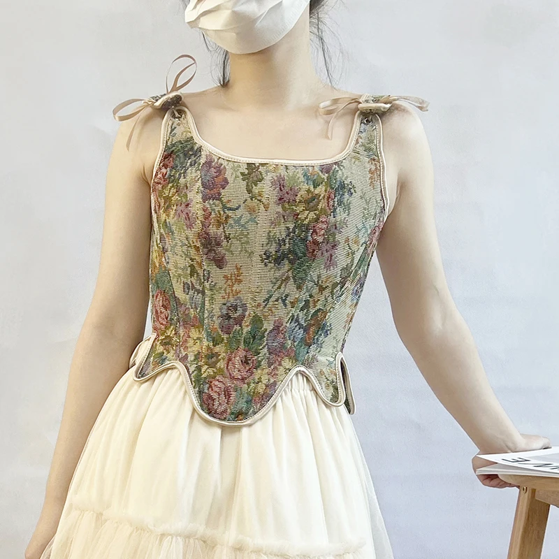 

Новинка 2022, Женский корсет во французском стиле, топ, утягивающий корректирующий фигуру, верхняя одежда, сексуальная женская винтажная блузка и бюстье