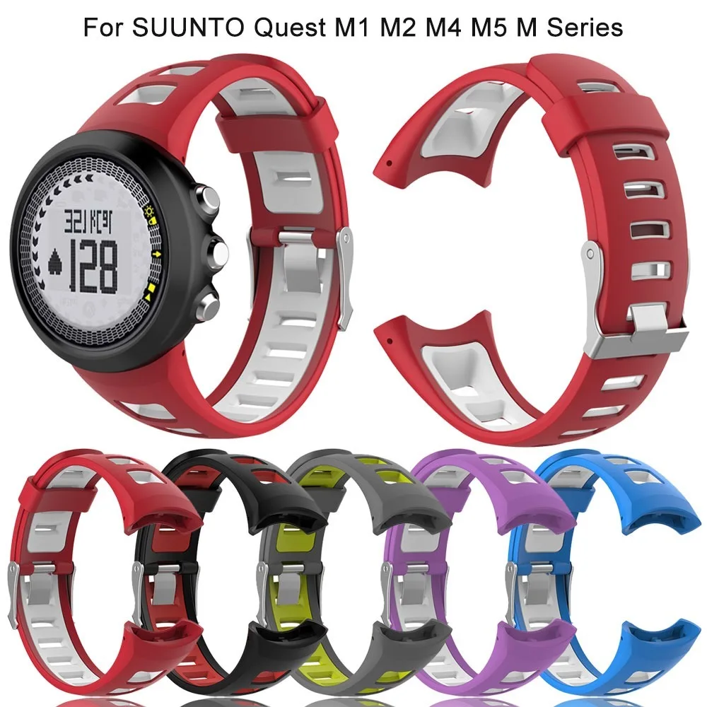 Stylish Dual Color Silicone Watch Strap - Replacement Soft Wristband