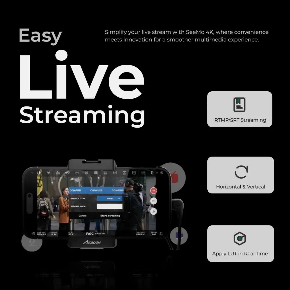 ACCSOON Seemo 4K Video Capture Card for iPhone iPad IOS HDMI-compatible 1080P60 for Camera Live Streaming Record Video Monitor