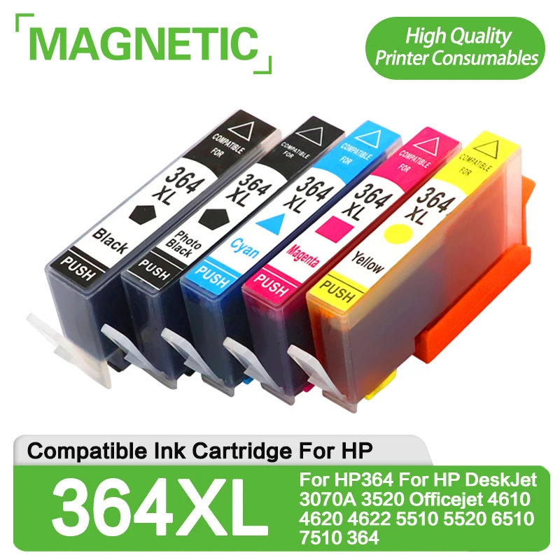 

5 шт., картридж для принтера HP DeskJet 3070A 364 Officejet 3520 4610 4620 4622 5510 5520 6510