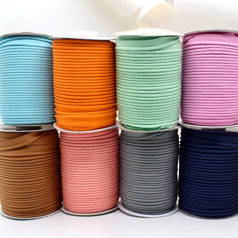 Cotton Bias Piping Cord Tape Binding 1/2"(12mm) For DIY Patchwork Garment Sewing Making Home Textile Bedding